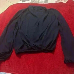 Navy Blue Long Sleeve Blouse